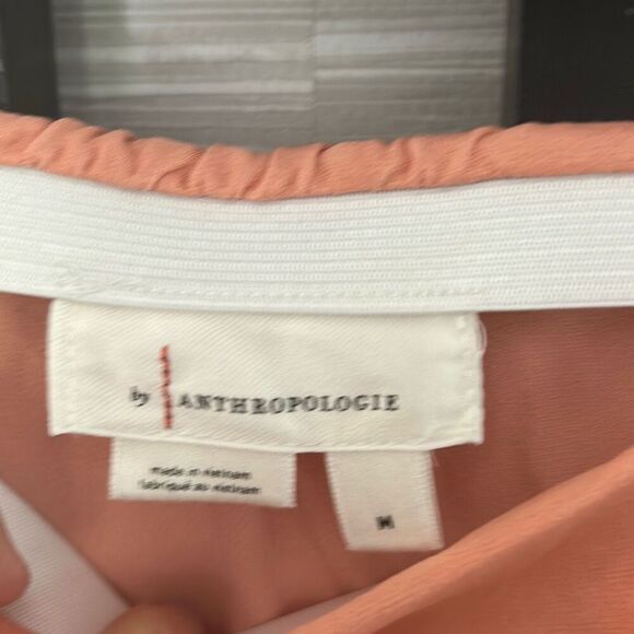Anthropologie peach silky straight skirt size M - Picture 2 of 4